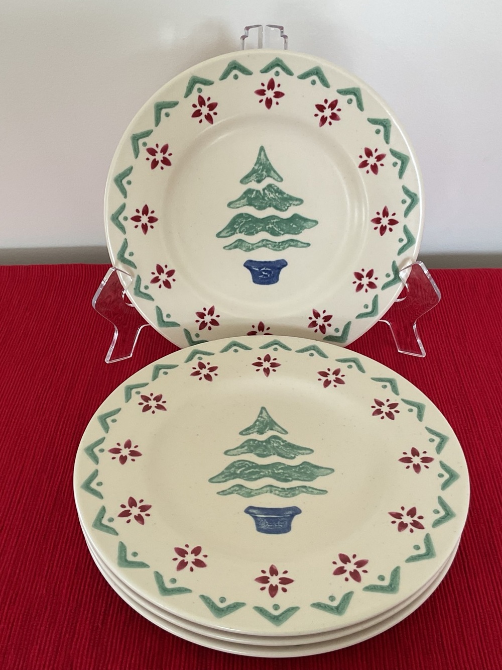 Vintage Pfaltzgraff “Nordic” Christmas Holiday Salad Dessert Plates, Set of 4